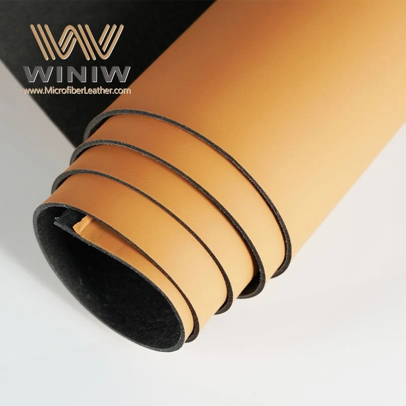 Couro sintético da micro tela macia do falso da fibra para o material superior das sapatas